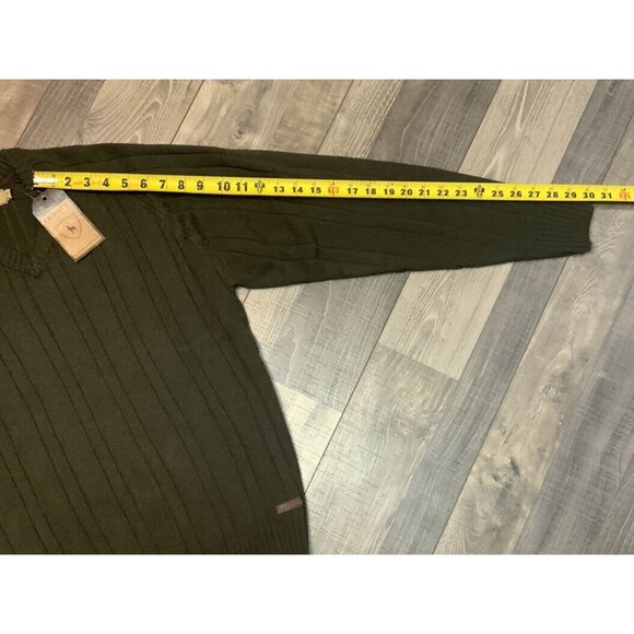 P.G.‎ Field Army Green Men's Jumper Sweater Size Medium NWT - Picture 7 of 11